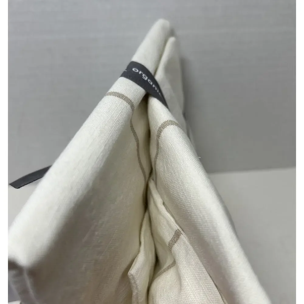 West Elm Organic Hemp + Cotton Serene Stripes Standard Pillow Sham Ivory/ Tan